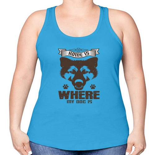 Home Is Where My Dog Is Style 202# - dogs -Racerback Tank