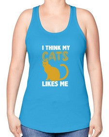 I Think My Cats - cats -Racerback Tank