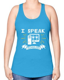 I speak technology 37# - computer -Racerback Tank