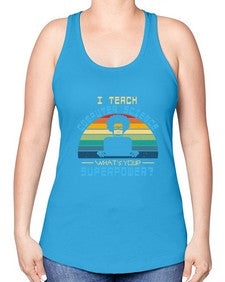 I teach computer science whats your superpower 36# - computer -Racerback Tank