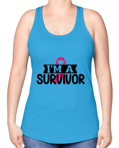 Im a Survivor 17# - breast cancer -Racerback Tank