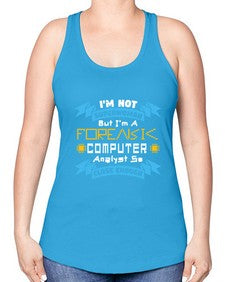 Im not superwoman but Im a foreasik analyst 33# - computer -Racerback Tank