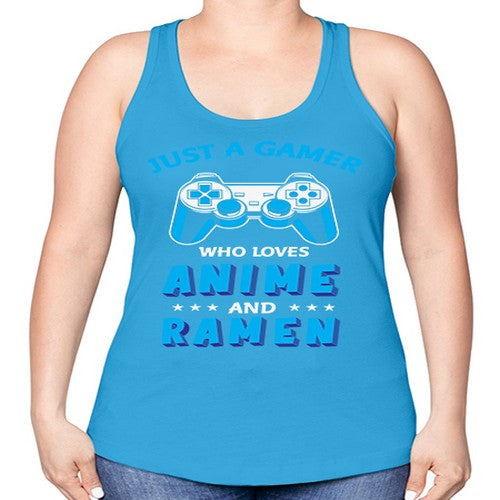 Just A Gamer Who Loves Anime and Ramen 262# - anime -Racerback Tank