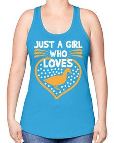 Just A Girl Who Loves Duck Style 34# - ducks -Racerback Tank