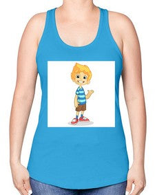 Kid 151# - cartoon general -Racerback Tank