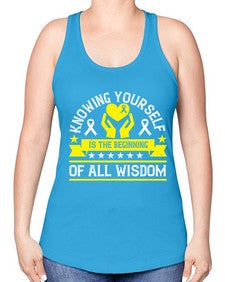 Knowing yourself is the beginning of all wisdom Style 38# - Self awareness -Racerback Tank