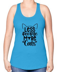 Less People More Cats Style 97# - cats -Racerback Tank