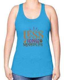 Less People More Pups Style 18# - cats -Racerback Tank