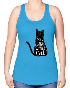Life Is Better With A Cat Style 98# - cats -Racerback Tank