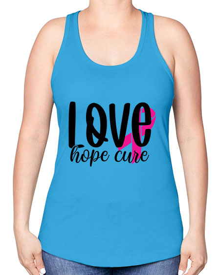 Love Hope Cure 13# - breast cancer -Racerback Tank