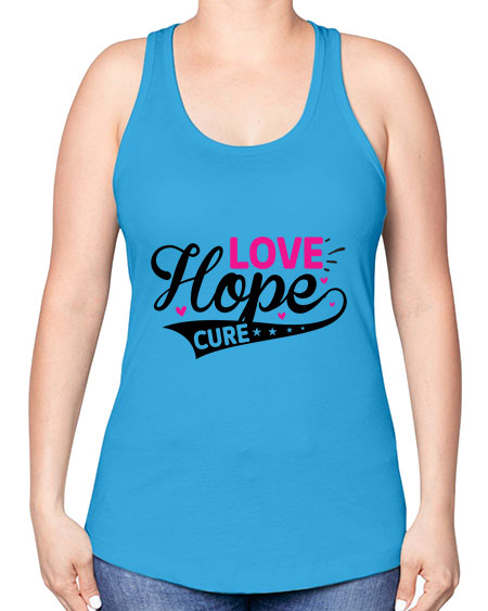 Love Hope Cure 14# - breast cancer -Racerback Tank