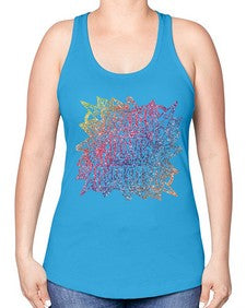 Mandala Teach Love Inspire Rainbow Glitter 762# - mandala -Racerback Tank