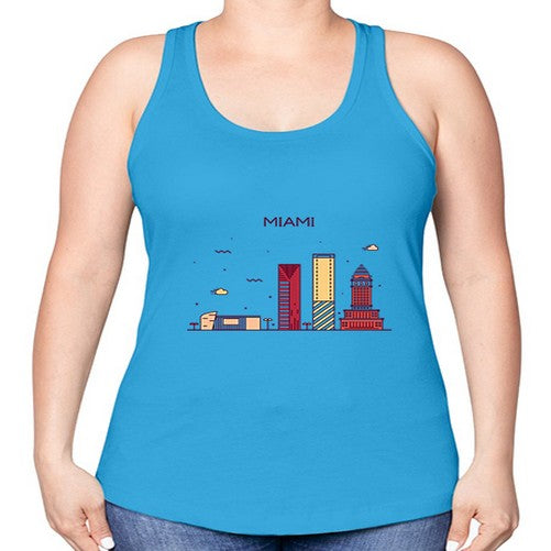 Miami 1285# - cities -Racerback Tank