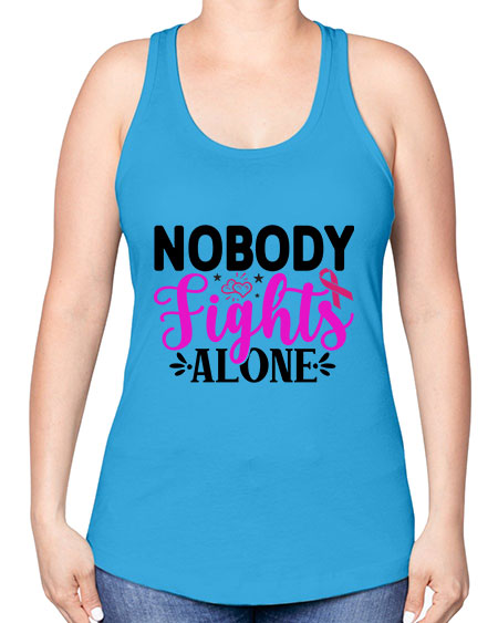Nobody Fights Alone 12# - breast cancer -Racerback Tank