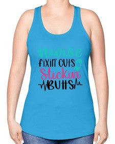 Nurse Fixin Cuts Stickin Style Style 1153# - nurse -Racerback Tank