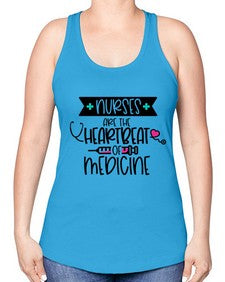 Nurses Are The Heartbeat Of Medicine Style Style 1231# - nurse -Racerback Tank