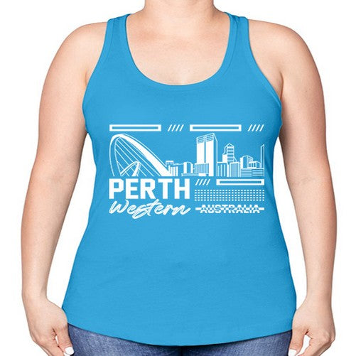 Perth 1597# - cities -Racerback Tank
