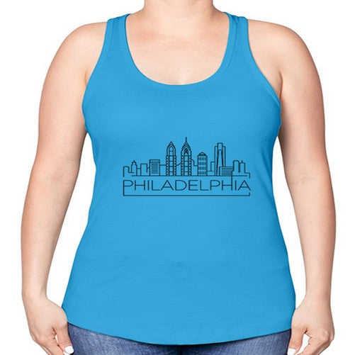 Philadelphia Minimal Skyline 1601# - cities -Racerback Tank