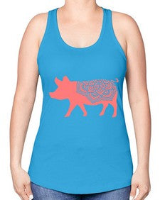 PigMandala 985# - mandala -Racerback Tank