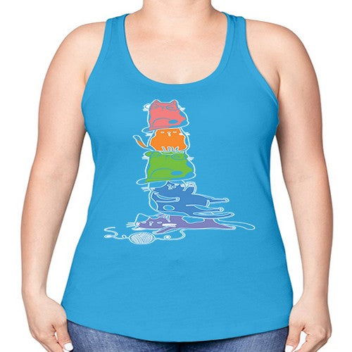 Pride Kawaii Cats Pile Cute Anime 277# - anime -Racerback Tank