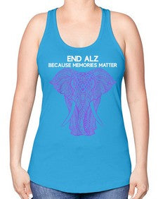 Purple Elephant Alzheimer Awareness 211# - alzheimers -Racerback Tank
