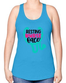 Resting Nurse Face Style Style 1355# - nurse -Racerback Tank
