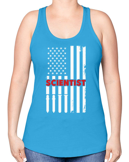 ScientistUSAFlagScientistSkinite Scientist Skinite 38# - general science -Racerback Tank