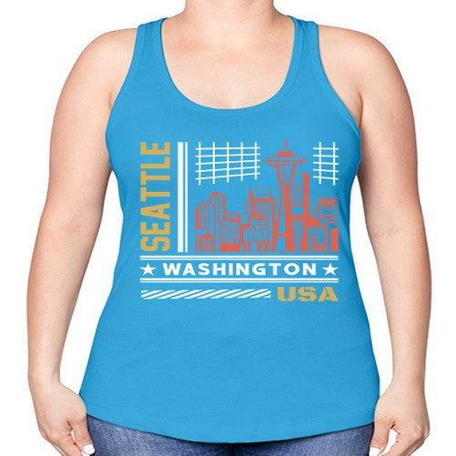 Seattle 1809# - cities -Racerback Tank