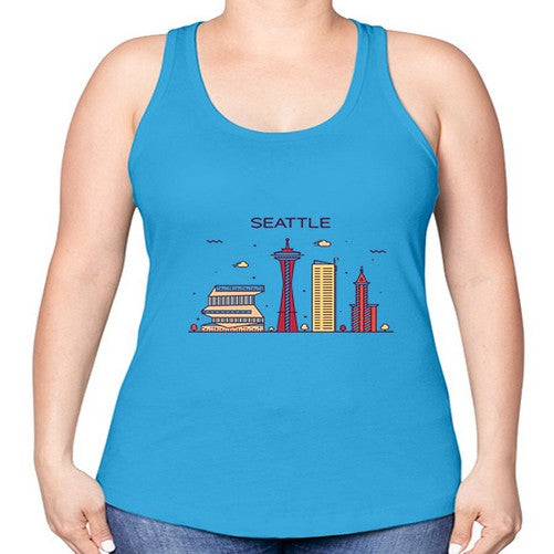 Seattle 1810# - cities -Racerback Tank
