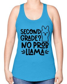 Second Grade No Prob 830# - second grade -Racerback Tank