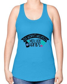 She Works Willingly With Her Hands Style Style 1389# - nurse -Racerback Tank