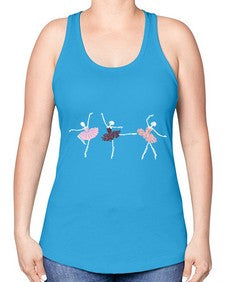 Skeleton ballerinas ballet halloween ballet 184# - ballet -Racerback Tank