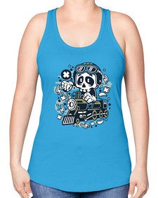 Skull Train 1067# - skull and bones -Racerback Tank