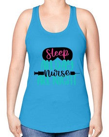 Sleep All Day Nurse All Style Style 1399# - nurse -Racerback Tank