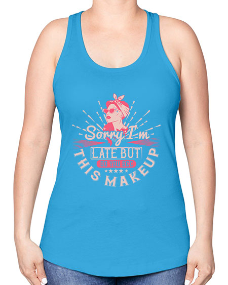 Sorry Im late but do you see this makeup Style 186# - beauty - fashion -Racerback Tank