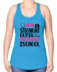 Straight Outta Nursing Style Style 1426# - nurse -Racerback Tank