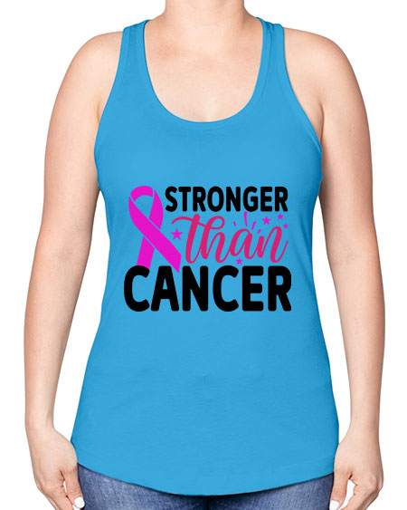 Stronger Than Cancer 6# - breast cancer -Racerback Tank
