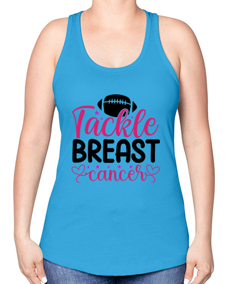 Tackle Breast Cancer 4# - breast cancer -Racerback Tank