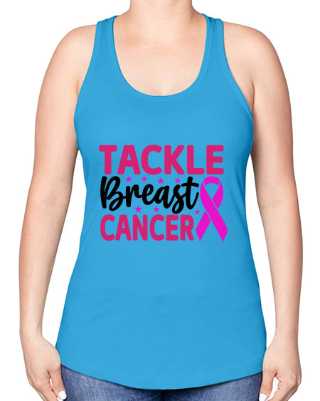 Tackle Breast Cancer 5# - breast cancer -Racerback Tank
