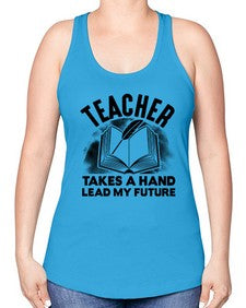 Teacher take a hand Style 383# - teacher -Racerback Tank