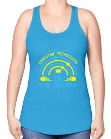 The best computer technician in the galaxy 13# - computer -Racerback Tank
