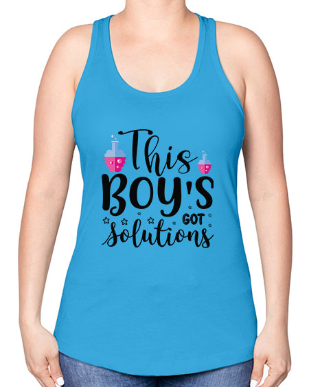 This Boy s Got Solutions 20# - general science -Racerback Tank