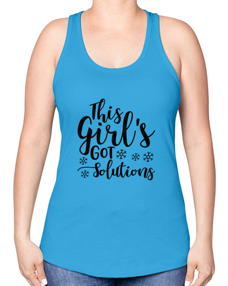 This Girl s Got Solutions 17# - general science -Racerback Tank