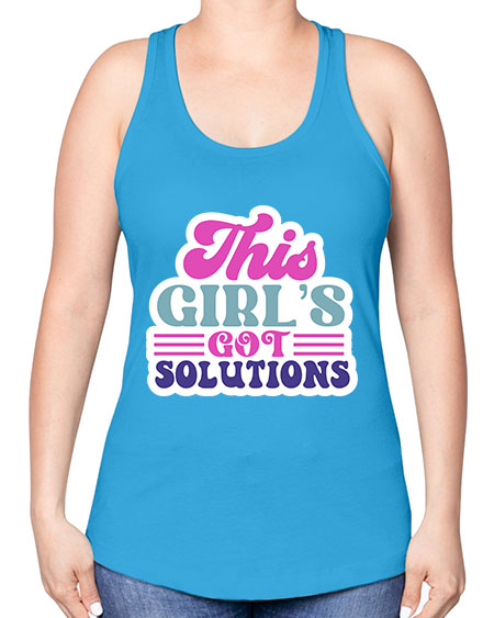 This girls got solutions 16# - general science -Racerback Tank