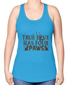 True Love Has Four Paws Style 24# - cats -Racerback Tank