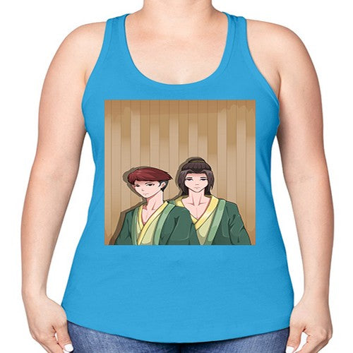 Two man in a hot spring 18# - anime -Racerback Tank