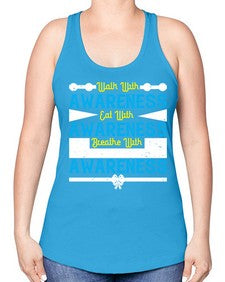 Walk with awareness Eat with awareness Breathe with awareness Style 9# - Self awareness -Racerback Tank