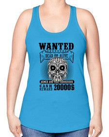 Wanted 1204# - skull and bones -Racerback Tank