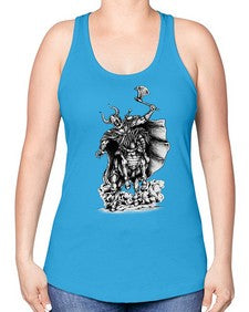 Warrior Skull Files 1208# - skull and bones -Racerback Tank