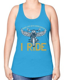 When life gets complicated 76# - motorcycle -Racerback Tank